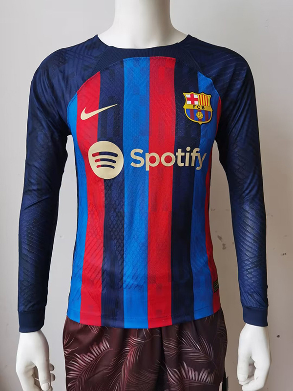 AAA Quality Barcelona 22/23 Home Long Soccer Jersey(Player)